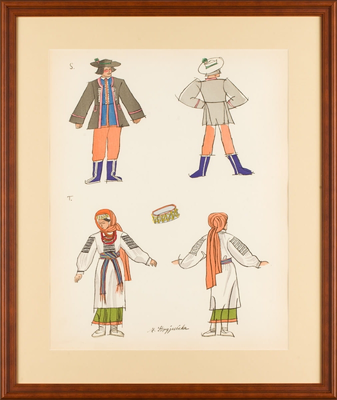 Zofia Stryjeńska - Folk Costumes from the Lviv and Kossów Areas