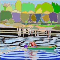 Melanż nad Wisłą, 100x100 cm, olej na płótnie, 2025 z ramką.jpg