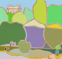 Melanż nad Wisłą, 100x100 cm, olej na płótnie, 2025 .jpg