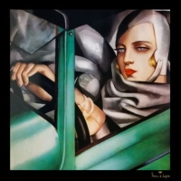 apaszka Autoportret w zielonym Bugatti, 90 x 90 cm .jpg