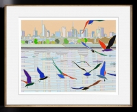 Warszawski pejzaż z ptakami_rama czarna złota wkładka.jpg