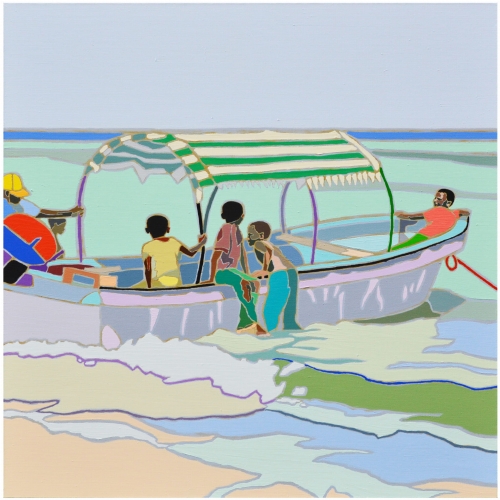 Hakuna matata Zanzibar, 100x100 cm, olej na płótnie, 2024 z ramką.jpg